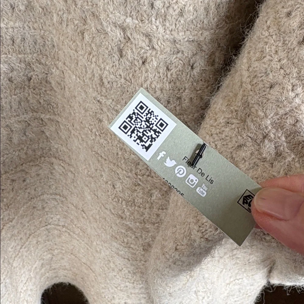 NWT John Mark Wool Blend Embroidered 3/4 Sleeve Mock Neck Sweater 1X Retail $110 - Picture 10 of 13